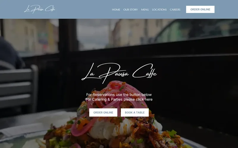 La Pausa Caffè website screenshot
