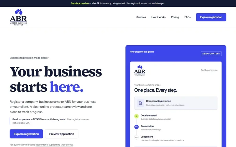 MyABR website screenshot